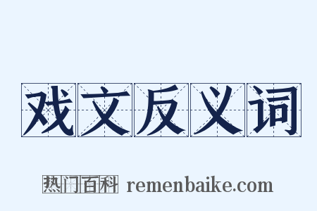 戏文反义词是什么意思的图片